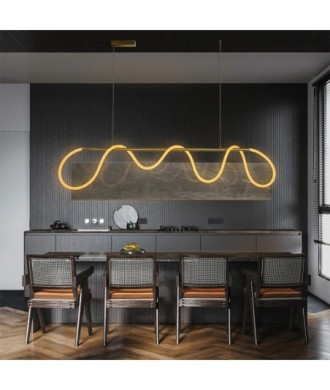 kelvo® GLOW KLV-101-0167 Κρεμαστό Φωτιστικό Οροφής LED 45W 4500lm 360° AC 220-240V IP20 Ρυθμιζόμενο Λευκό CCT με Χειριστήριο από 2700K έως 6000K Dimmable - Lumileds SMD Chip - Χρυσό Πλατίνα - Μ180 x Π30 x Υ40cm - 3 Χρόνια Εγγύηση